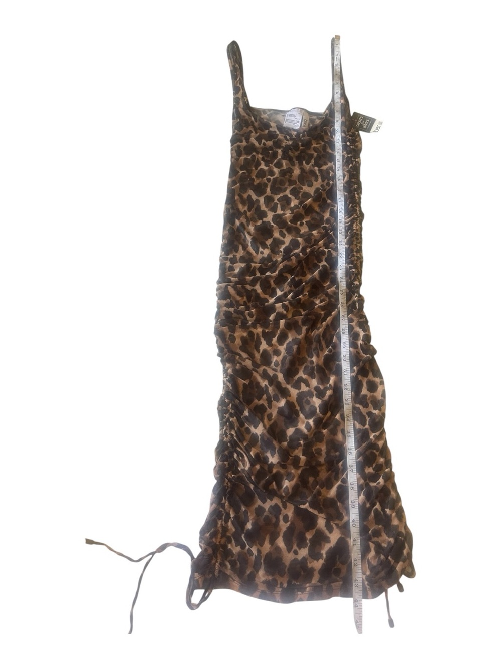 * “Bar III Leopard Ruched Bodycon Sheer Dress Size XS - Picture 3 of 7